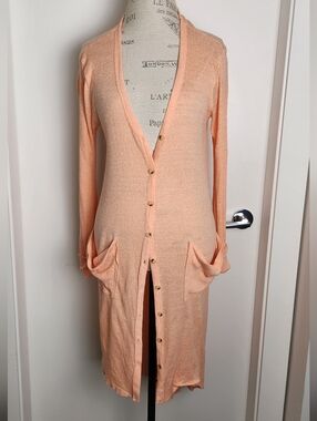 Free People Peach Cardigan Beach Coverup